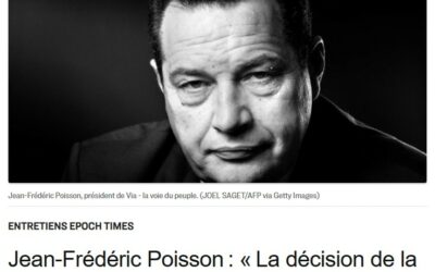[Médias] « La décision de la CJR de clôturer l’enquête sur la gestion du Covid-19 est inique » Interview de Jean-Frédéric Poisson dans Epoch Times
