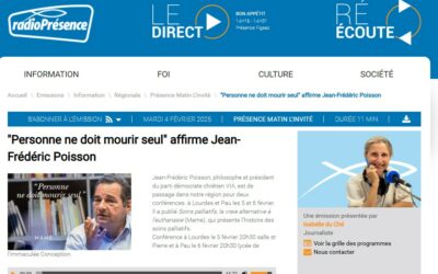 [Médias] « Personne ne doit mourir seul », interview de Jean-Frédéric Poisson sur Radio Présence