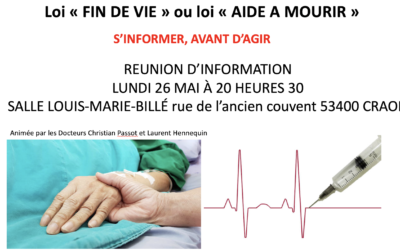 [Délégations] Loi « fin de vie » ou loi « Aide à mourir » | Réunion d&rsquo;information à Craon (53) le 26 mai